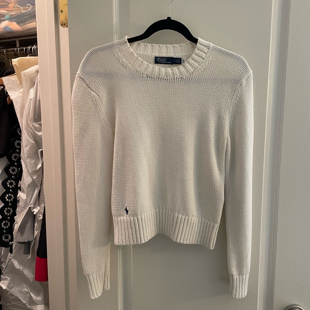 Polo Ralph Lauren White Crew Neck Sweater